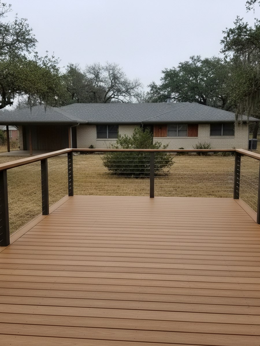 Custom Deck Design completed by Oasis Deck Company in Plano, TX